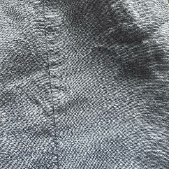 Terzo Millennio Blue Linen Sleeveless Tie Back Ruffles Dress Women’s Medium - Picture 9 of 11